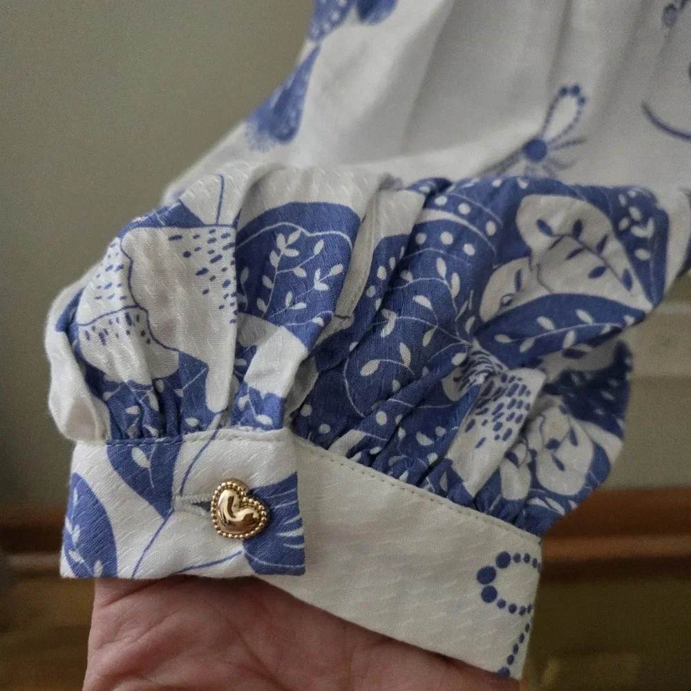 Emily Lovelock NWT Boho Style Bishop Sleeve Loose fitting Blouse size SMALL - Picture 8 of 16